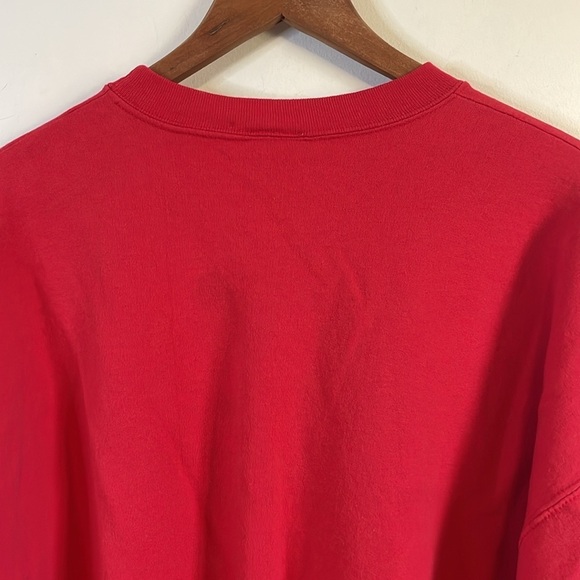 VTG Tourist Mickey Crewneck Sweatshirt XL Red Mouse 90s Americana Merch Disney - Picture 8 of 14